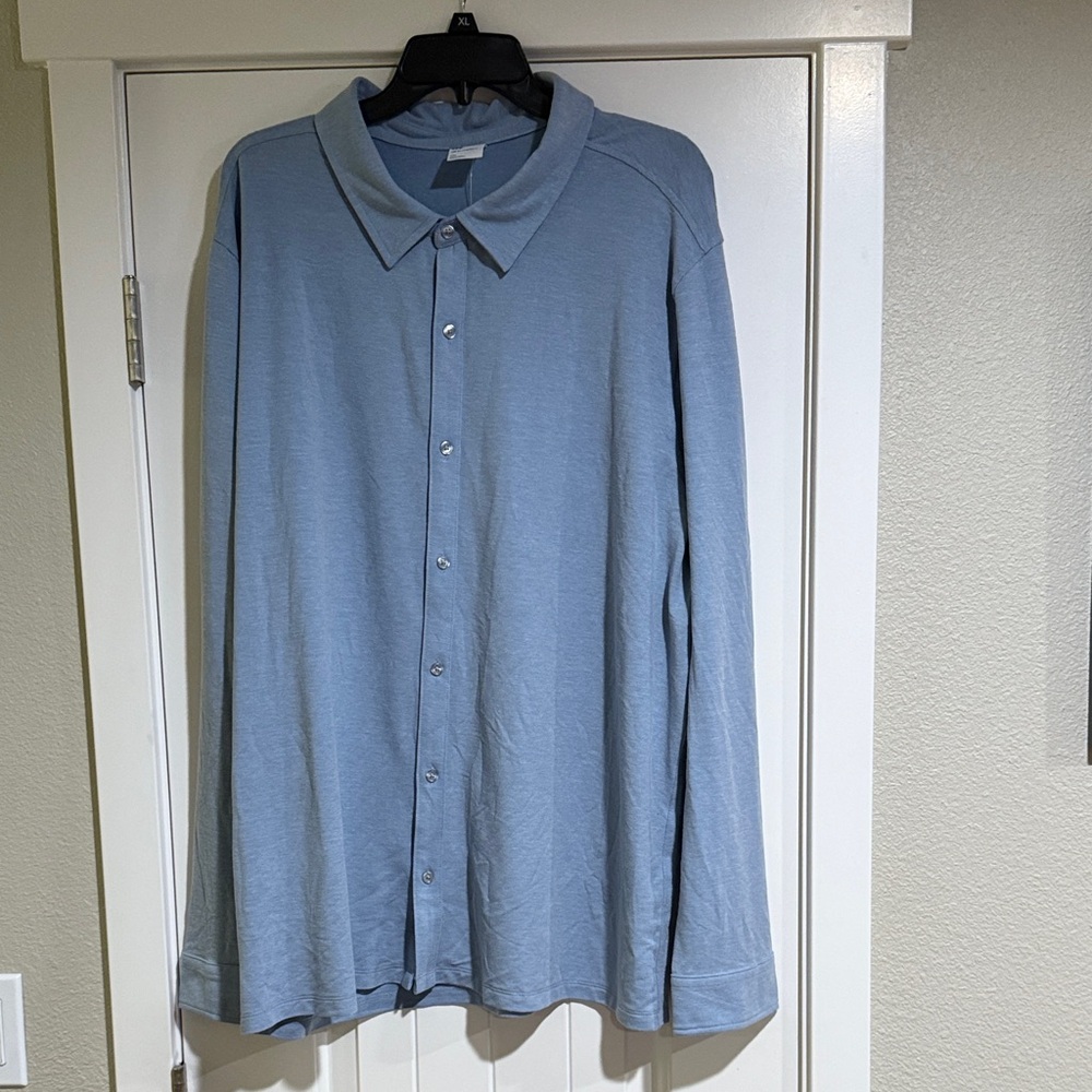 Light Blue Button-Up Commuter Shirt